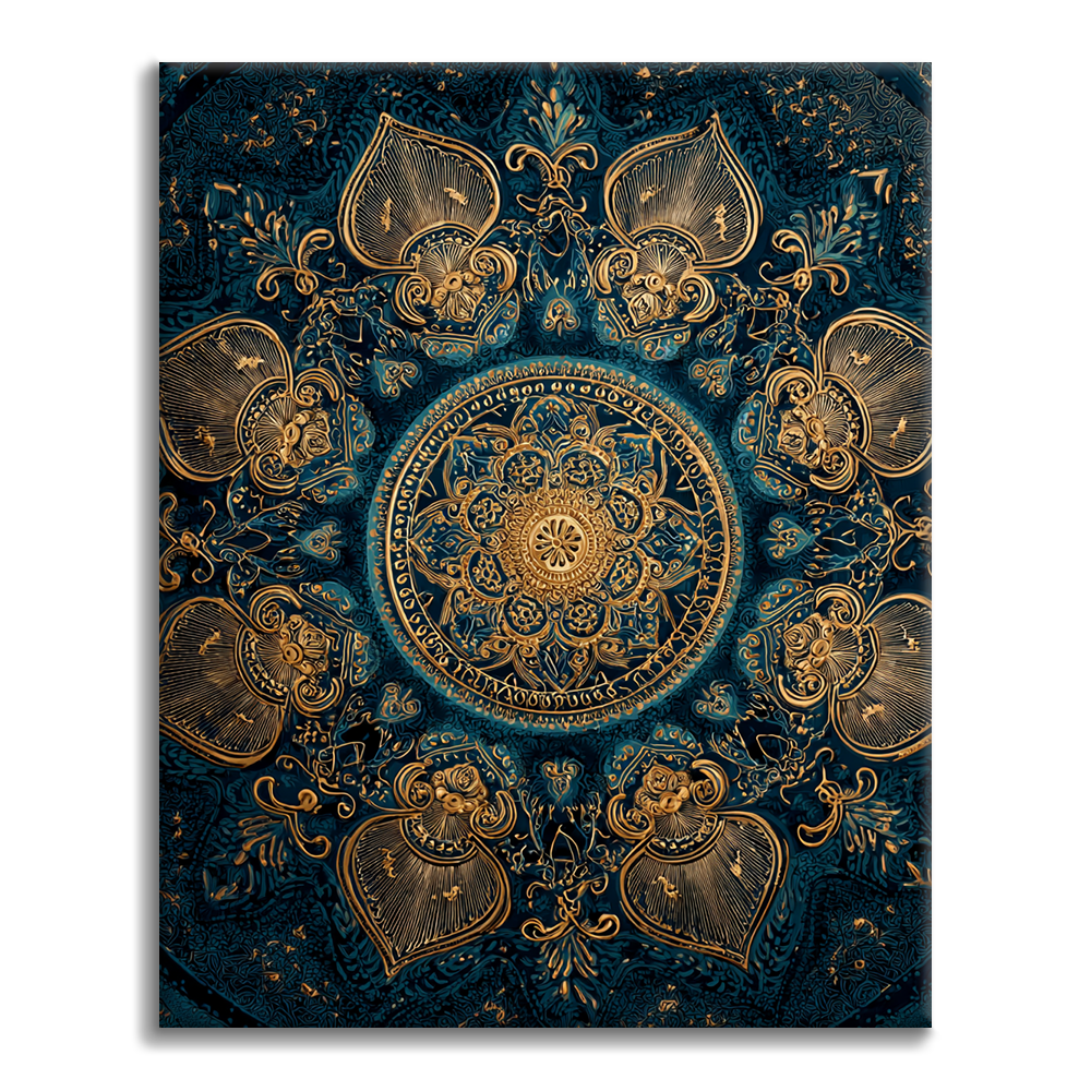 Mandala del loto dorato - Dipingere con i numeri