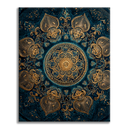 Mandala del loto dorato - Dipingere con i numeri