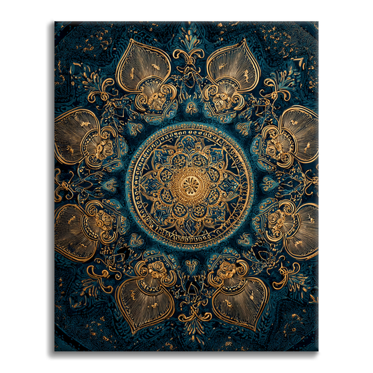 Mandala del loto dorato - Dipingere con i numeri