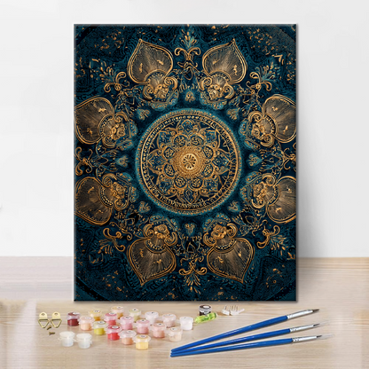 Mandala del loto dorato - Dipingere con i numeri
