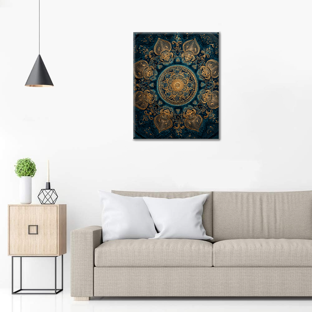 Mandala del loto dorato - Dipingere con i numeri