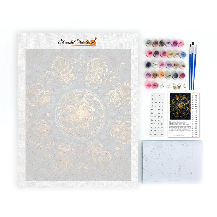 Mandala del loto dorato - Dipingere con i numeri