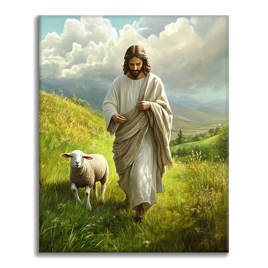 Gesù e le pecore - Dipingere con i numeri