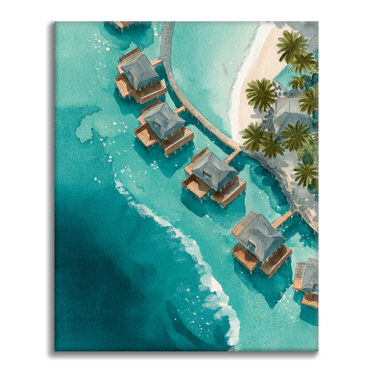 Ville sull'acqua alle Maldive - Dipingere con i numeri
