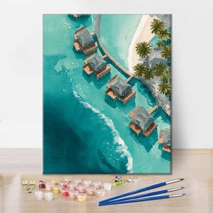 Ville sull'acqua alle Maldive - Dipingere con i numeri