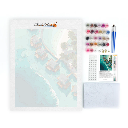 Ville sull'acqua alle Maldive - Dipingere con i numeri