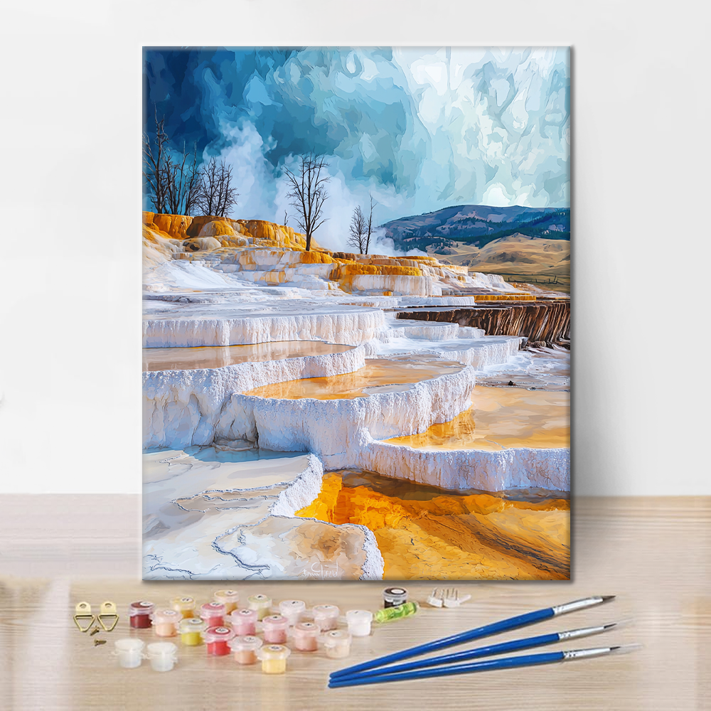 Mammoth Hot Springs Terraces - Dipingere con i numeri