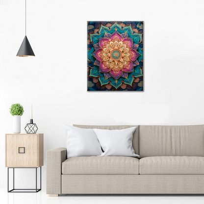 Mandala di fiori arcobaleno - Dipingere con i numeri