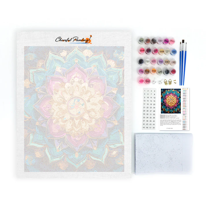 Mandala di fiori arcobaleno - Dipingere con i numeri