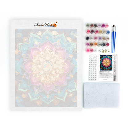Mandala di fiori arcobaleno - Dipingere con i numeri