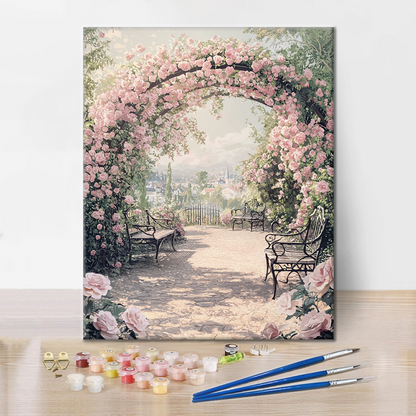 Giardino di rose francese romantico - Dipingere con i numeri