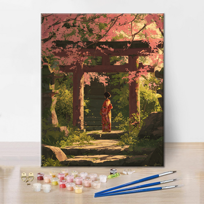Silhouette di Sakura - Dipingere con i Numeri