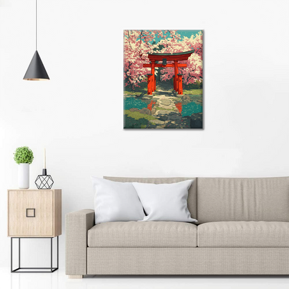Torii di ciliegio in fiore - Dipingere con i Numeri