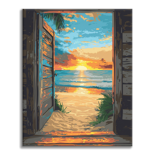 Porta sulla spiaggia - Dipingere con i Numeri