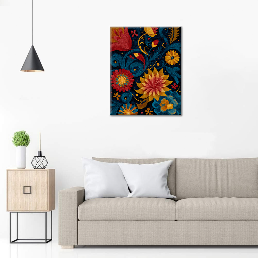 Vortici di fiori vibranti - Dipingere con i Numeri