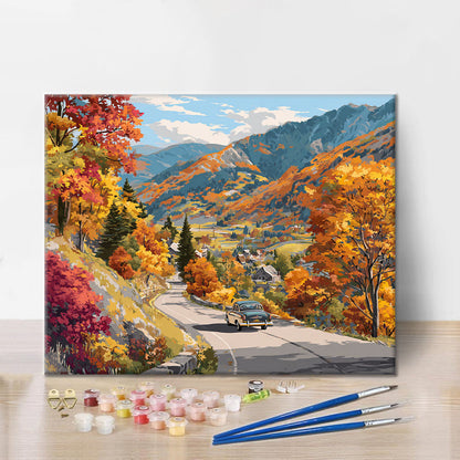 Viaggio autunnale su strada - Dipingere con i Numeri