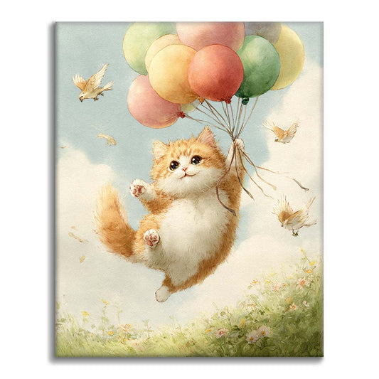 Il giro in mongolfiera del gatto - Dipingere con i Numeri