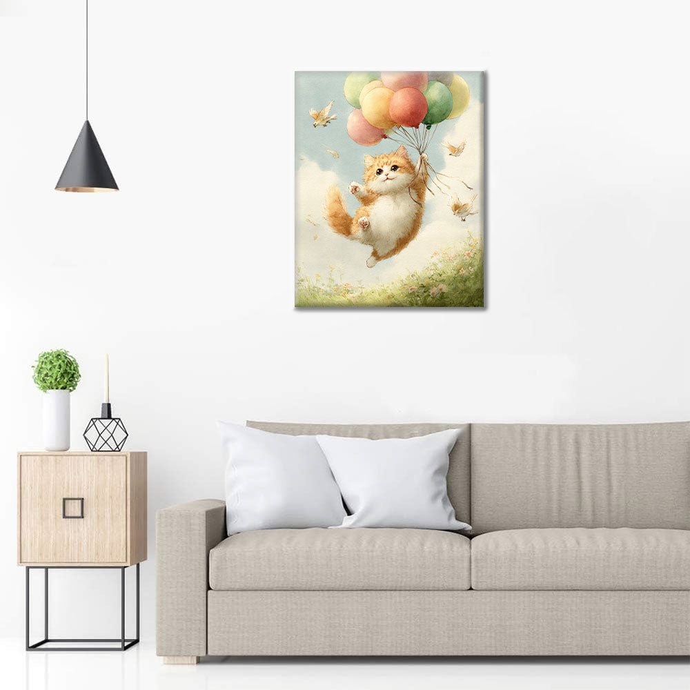Il giro in mongolfiera del gatto - Dipingere con i Numeri