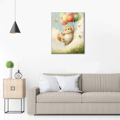 Il giro in mongolfiera del gatto - Dipingere con i Numeri