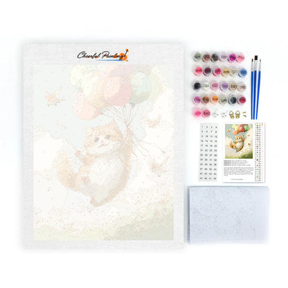 Il giro in mongolfiera del gatto - Dipingere con i Numeri