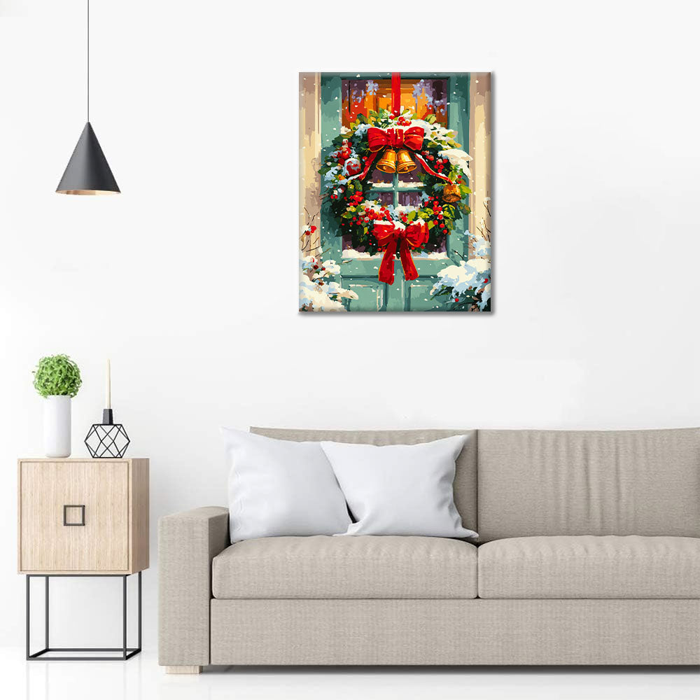 Ghirlanda natalizia per porte - Dipingere con i Numeri