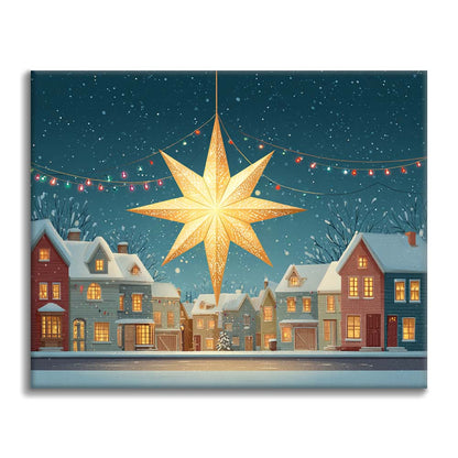 Stella di Natale nella neve - Dipingere con i Numeri