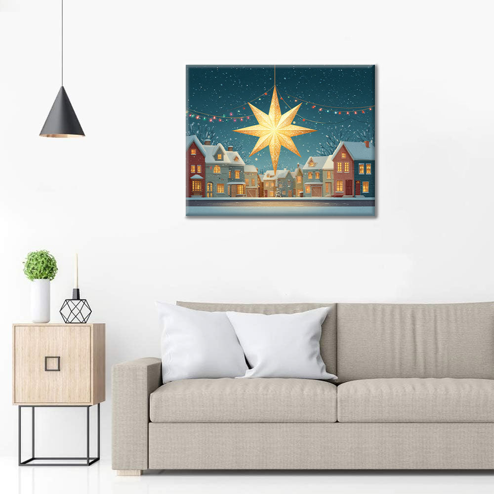 Stella di Natale nella neve - Dipingere con i Numeri