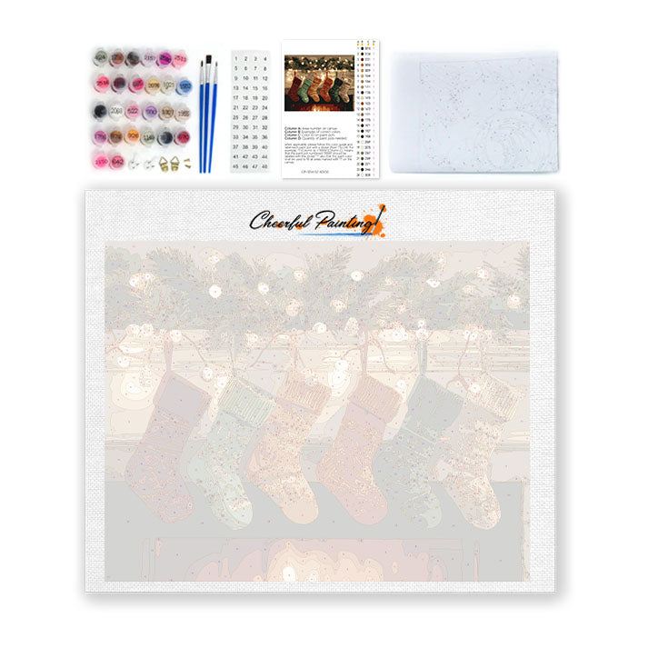 Calze di Natale vicino al fuoco - Dipingere con i Numeri