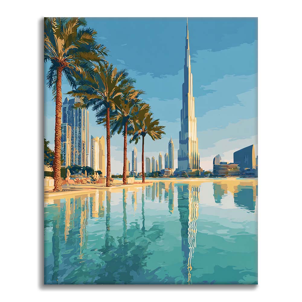 Riflessi dello skyline di Dubai - Dipingere con i Numeri