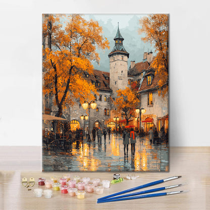 Piazza frondosa - Dipingere con i Numeri