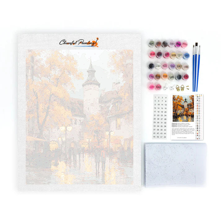 Piazza frondosa - Dipingere con i Numeri