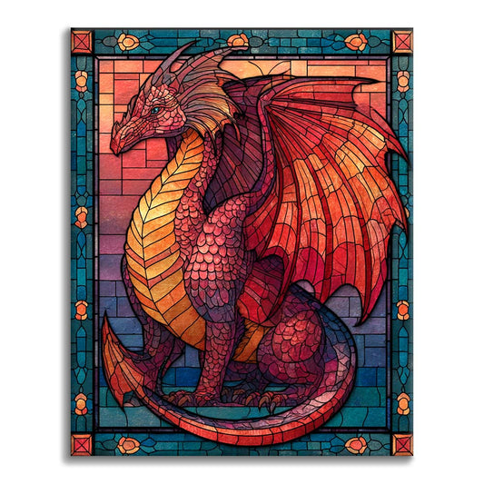 Drago Fiamma Mosaico - Dipingere con i Numeri