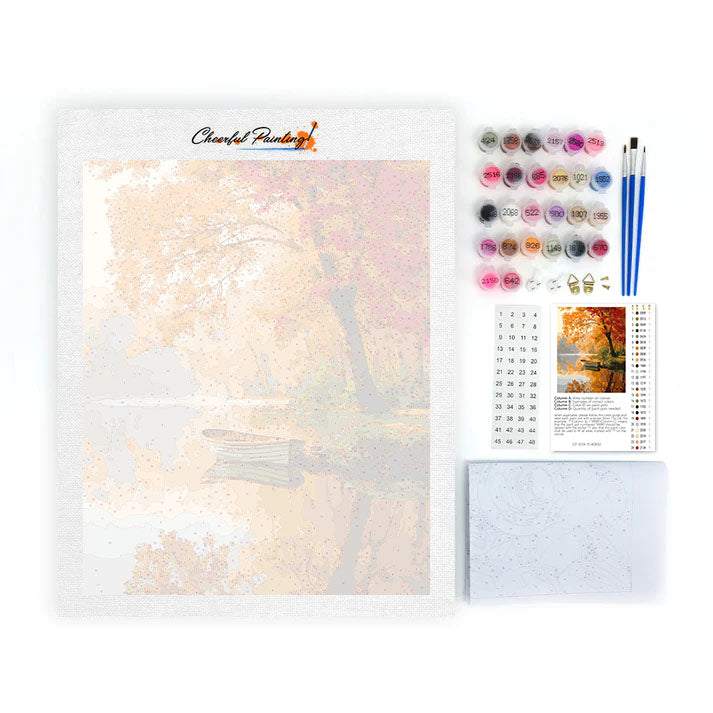 Serene Autumn Boat - Dipingere con i Numeri