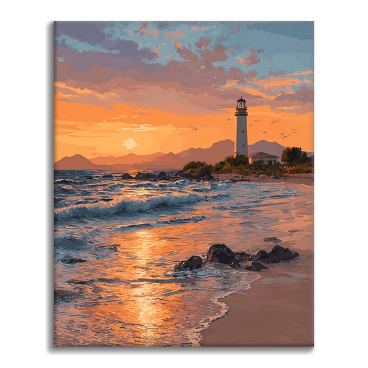 Faro al tramonto - Dipingere con i Numeri
