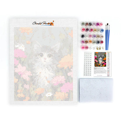 Un gatto tra i fiori - Dipingere con i Numeri