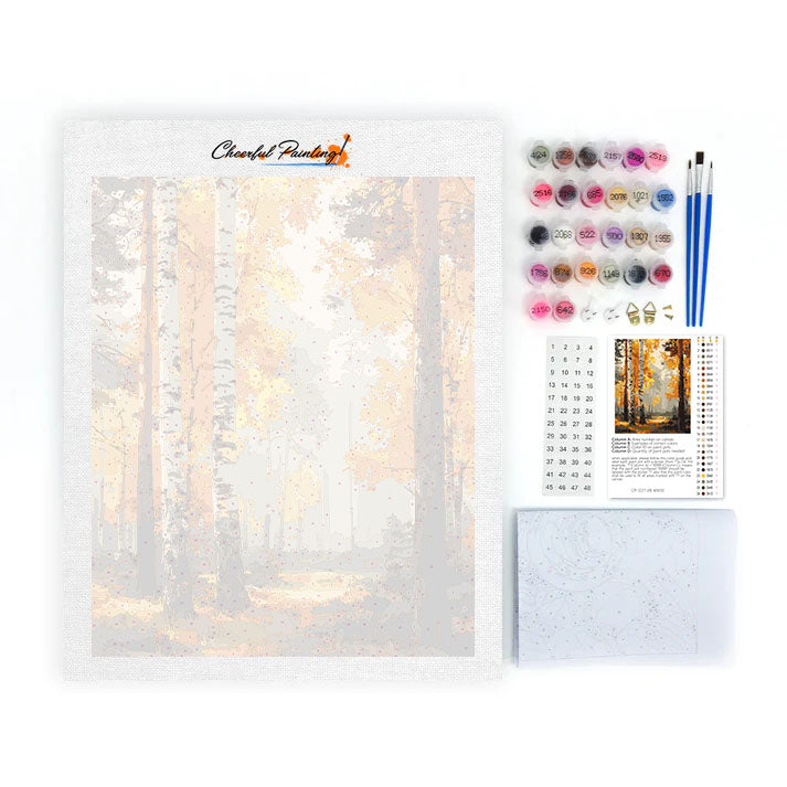 Foresta di betulle in autunno - Dipingere con i Numeri