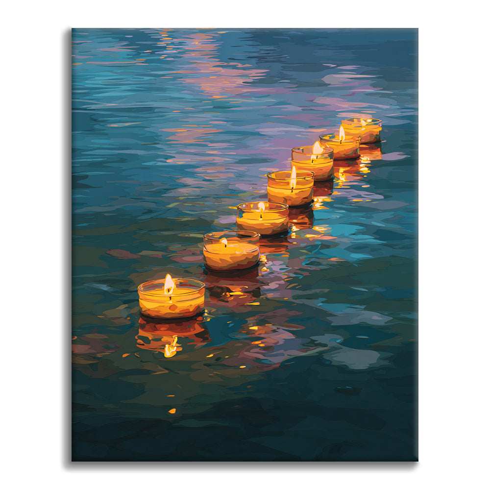 Candele galleggianti - Dipingere con i Numeri