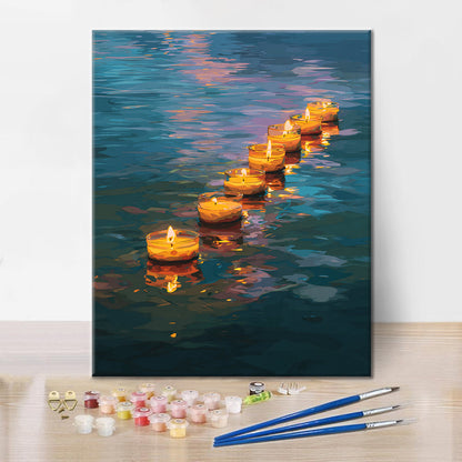 Candele galleggianti - Dipingere con i Numeri