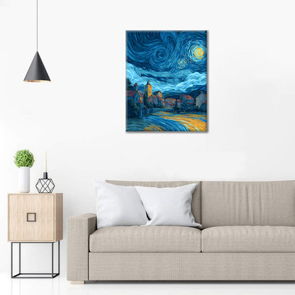 Villaggio della notte stellata - Dipingere con i Numeri