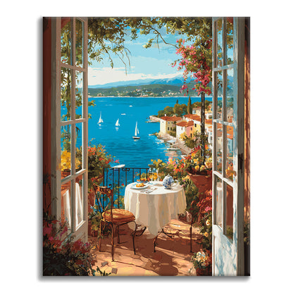 La vista del mare dalla finestra. - Dipingere con i Numeri