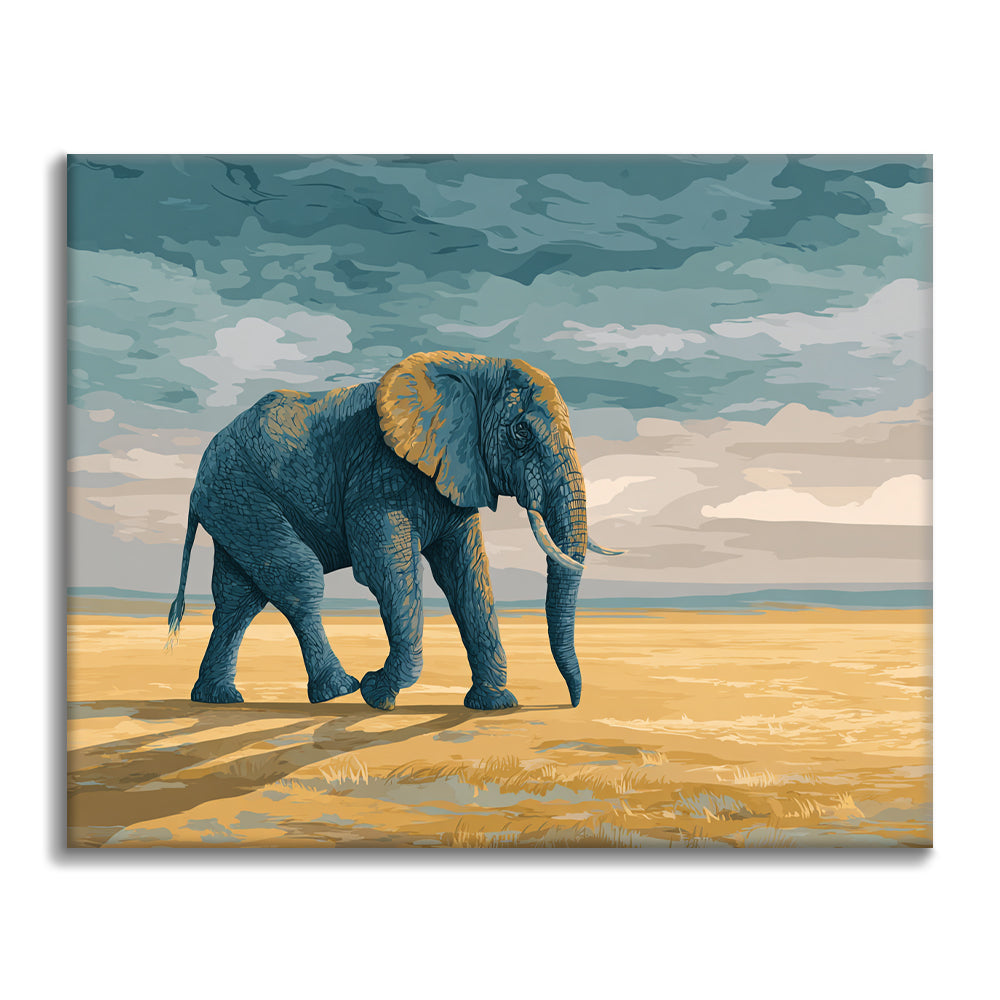 Elefante che cammina - Dipingere con i Numeri