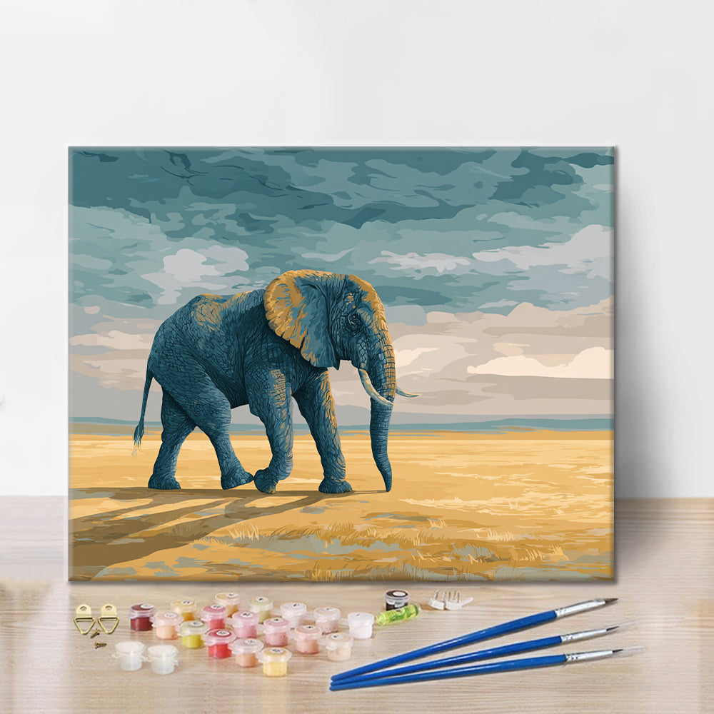Elefante che cammina - Dipingere con i Numeri
