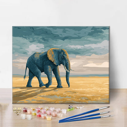 Elefante che cammina - Dipingere con i Numeri