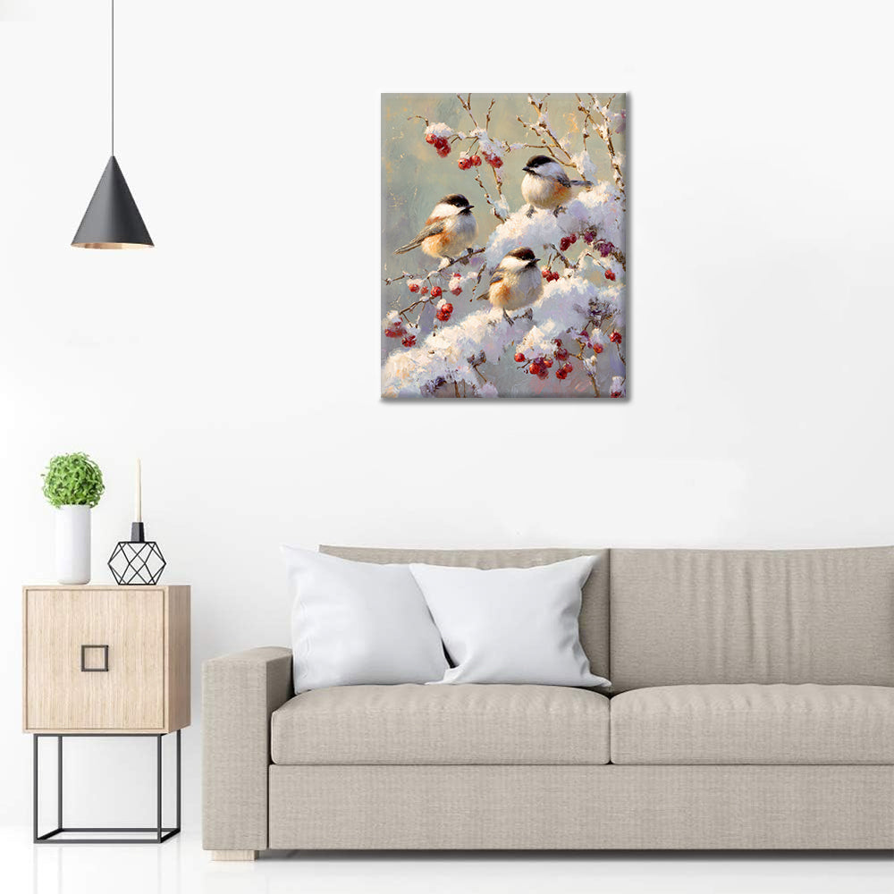 Uccelli invernali - Dipingere con i Numeri