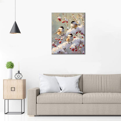 Uccelli invernali - Dipingere con i Numeri