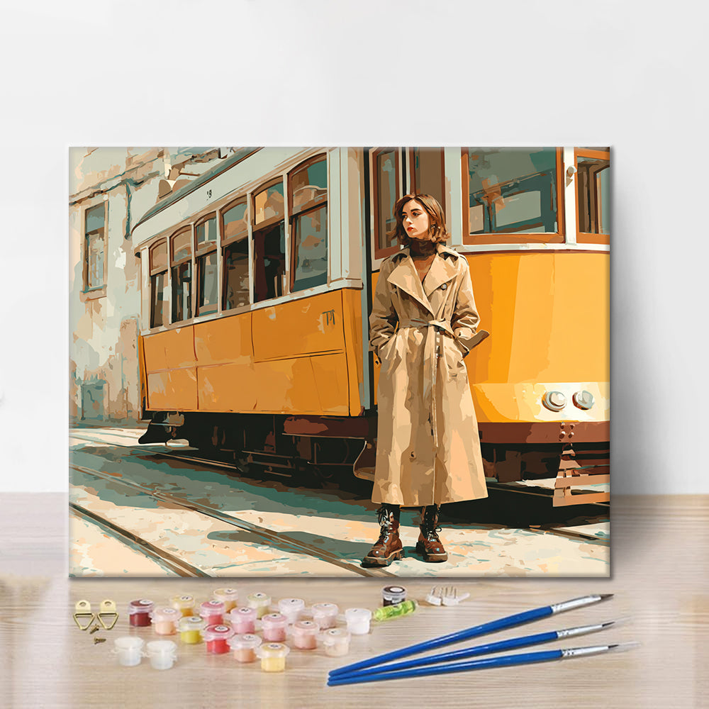 Donna in tram - Dipingere con i Numeri