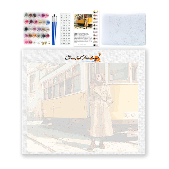 Donna in tram - Dipingere con i Numeri