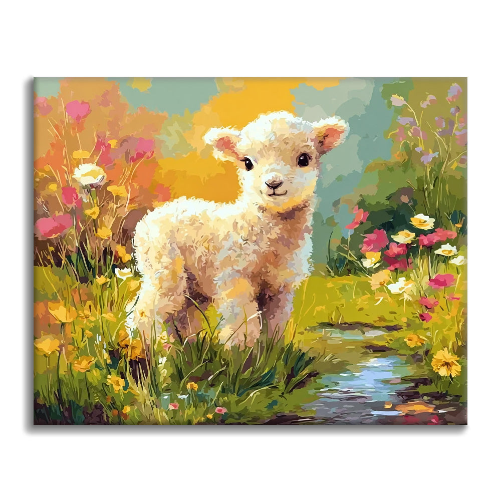 Fiori e agnello - Dipingere con i Numeri