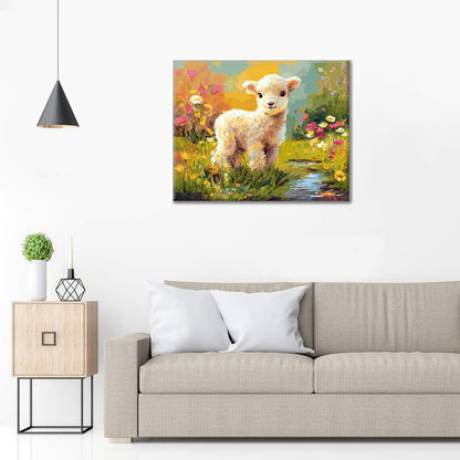 Fiori e agnello - Dipingere con i Numeri