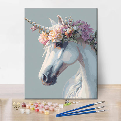Unicorno bianco - Dipingi con i numeri